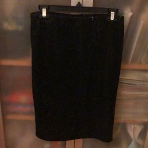 Soft black sequined stretchy pencil skirt